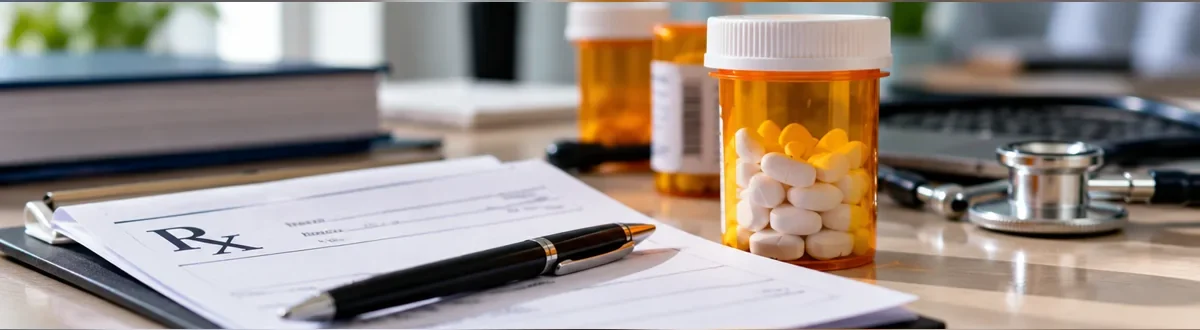 Prescription form and medication bottles illustrating the fake-patient scheme in the Miami oxycodone conspiracy